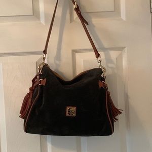 Dooney and Bourne dark olive suede purse.